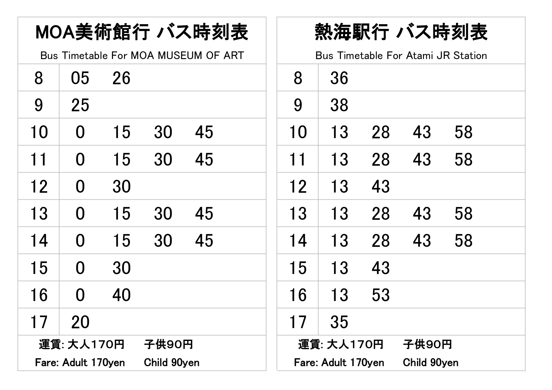 timetable