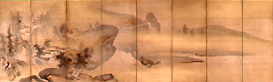 四季山水図屏風　の画像