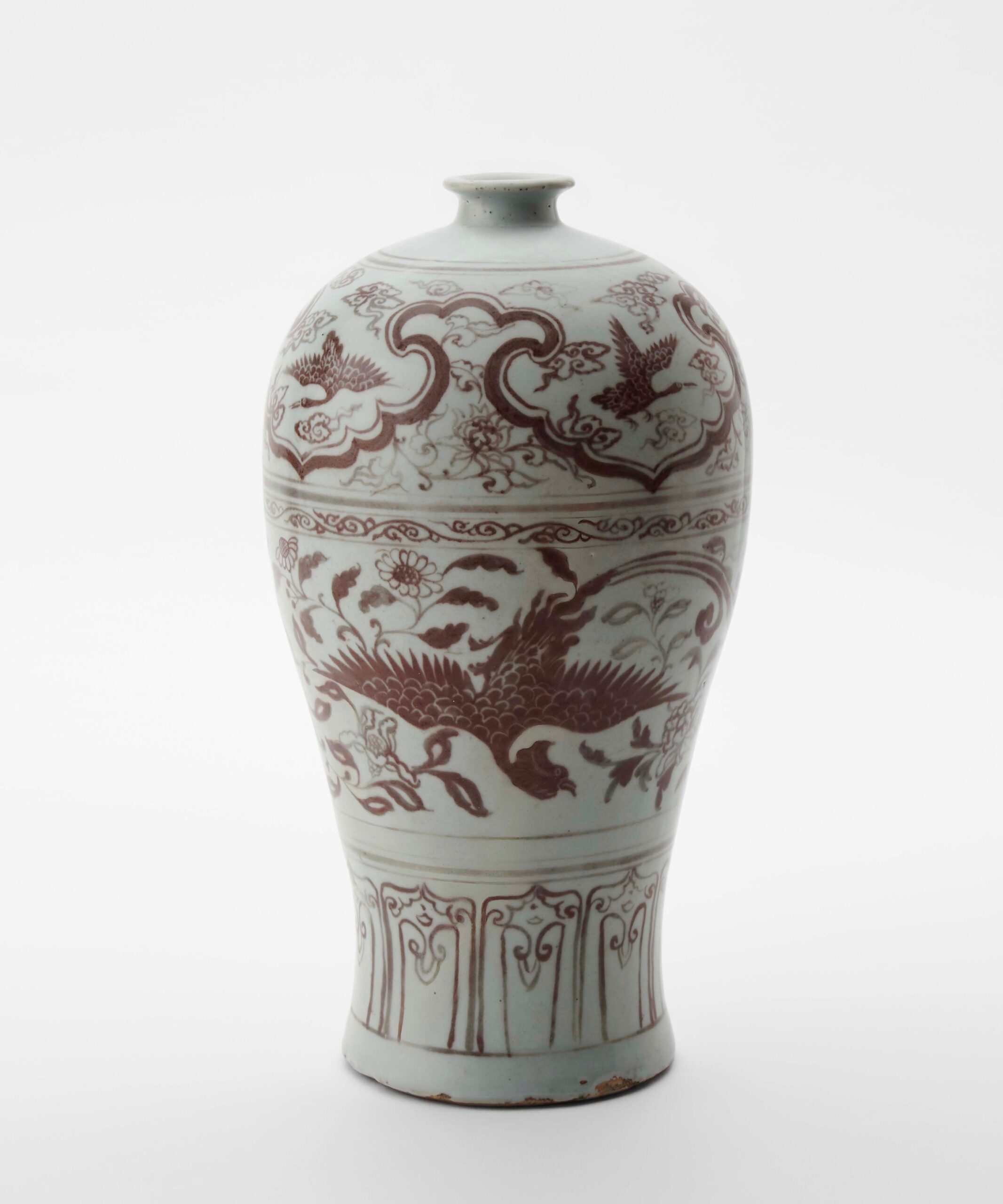 釉裏紅鳳凰文瓶の画像