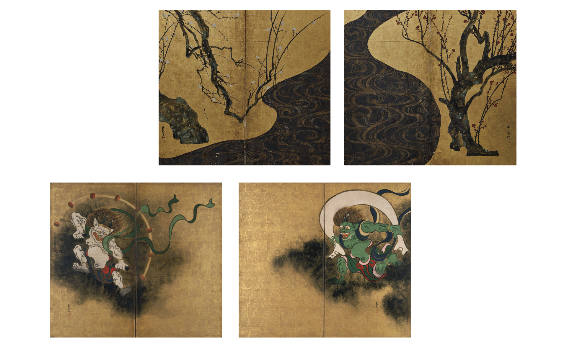 光琳 国宝「紅白梅図屏風」×重文「風神雷神図屏風」 – MOA美術館 | MOA